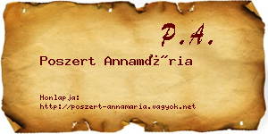 Poszert Annamária névjegykártya